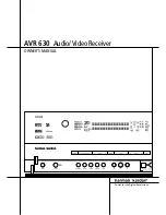 Harman Kardon AVR 630 Owner'S Manual предпросмотр