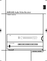 Harman Kardon AVR 645 Owner'S Manual preview