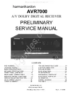 Harman Kardon AVR 7000 Preliminary Service Manual preview