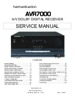 Harman Kardon AVR 7000 Service Manual preview