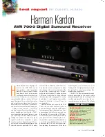 Предварительный просмотр 1 страницы Harman Kardon AVR 7000 Test Report