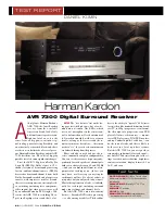 Предварительный просмотр 1 страницы Harman Kardon AVR 7300 Test Report