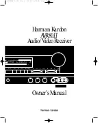 Harman Kardon AVR 80 II Owner'S Manual preview