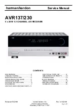 Harman Kardon AVR137/230 Service Manual preview