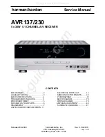 Предварительный просмотр 1 страницы Harman Kardon AVR137 Service Manual