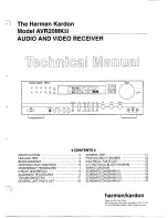 Preview for 1 page of Harman Kardon AVR20MKII Tehnical Manual