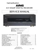 Preview for 1 page of Harman Kardon AVR45 Service Manual