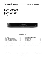 Предварительный просмотр 1 страницы Harman Kardon BDP 2/120 Service Manual