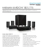 Предварительный просмотр 1 страницы Harman Kardon BDS 775 Features