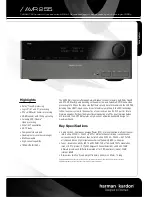 Harman Kardon BRUKSANVISNING AVR 255 Features & Specifications предпросмотр