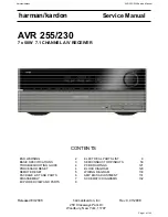 Harman Kardon BRUKSANVISNING AVR 255 Service Manual предпросмотр