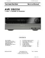 Harman Kardon BRUKSANVISNING AVR 355 Service Manual preview