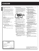 Preview for 8 page of Harman Kardon CA1500M User Manual