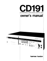 Preview for 1 page of Harman Kardon CD191 Owner'S Manual