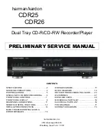 Preview for 1 page of Harman Kardon CDR 26 Preliminary Service Manual