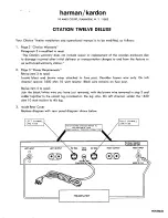 Harman Kardon CITATION 12D Supplement Sheet preview