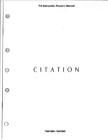 Preview for 1 page of Harman Kardon CITATION 7.4 Owner'S Manual