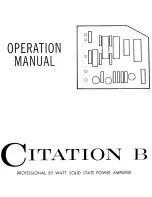 Предварительный просмотр 1 страницы Harman Kardon CITATION B Operation Manual