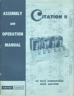 Harman Kardon Citation II Assembly And Operation Manual предпросмотр