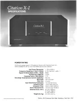 Harman Kardon CITATION X-I Specifications предпросмотр