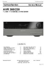 Preview for 1 page of Harman Kardon HARMAN/KARDON AVR360 Service Manual