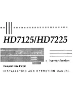 Harman Kardon HD7125 Installation And Operation Manual preview