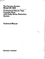 Harman Kardon HK1000 Technical Manual preview