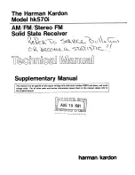 Harman Kardon HK570I Technical Manual предпросмотр