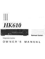 Harman Kardon HK610 Owner'S Manual предпросмотр