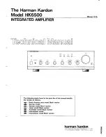 Предварительный просмотр 1 страницы Harman Kardon HK6500 Technical Manual