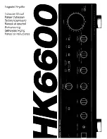 Предварительный просмотр 1 страницы Harman Kardon HK6600 Instruction Manual