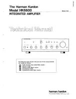 Предварительный просмотр 1 страницы Harman Kardon HK6600 Technical Manual