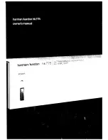 Предварительный просмотр 1 страницы Harman Kardon HK775 Owner'S Manual