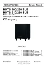 Preview for 1 page of Harman Kardon HKTS 200/230 SUB Service Manual