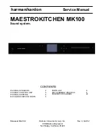 Предварительный просмотр 1 страницы Harman Kardon MAESTROKITCHEN MK100 Service Manual