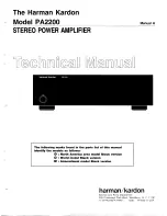 Предварительный просмотр 1 страницы Harman Kardon PA2200 Technical Manual