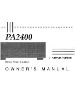 Harman Kardon PA2400 Owner'S Manual предпросмотр