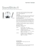 Preview for 2 page of Harman Kardon SOUNDSTICKS II Specifications