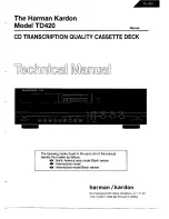 Harman Kardon TD420 Technical Manual preview