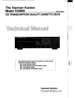 Предварительный просмотр 1 страницы Harman Kardon TD4600 Technical Manual