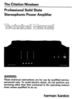 Harman Kardon The Citation Nineteen Technical Manual предпросмотр