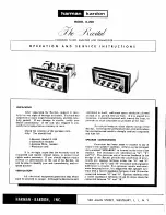 Предварительный просмотр 1 страницы Harman Kardon The Recital D-200 Operating And Service Instructions