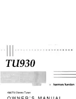 Preview for 1 page of Harman Kardon TU930 Owner'S Manual