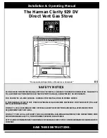 Harman Stove Company Clarity 929 DV Installation And Operating Manual preview