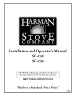 Harman Stove Company SF-150 SF-250 Installation And Operator'S Manual preview