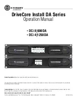 Preview for 1 page of Harman crown DriveCore Install DA Series Operation Manual