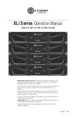 Preview for 1 page of Harman Crown XLi Series Operation Manual