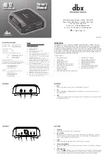 Preview for 1 page of Harman dbx dB12 Owner'S Manual