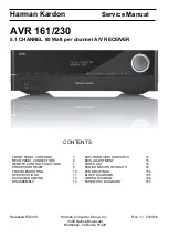 Предварительный просмотр 1 страницы Harman Harman/kardon AVR 161 Service Manual