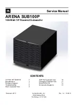 Harman JBL ARENA SUB100P Service Manual preview